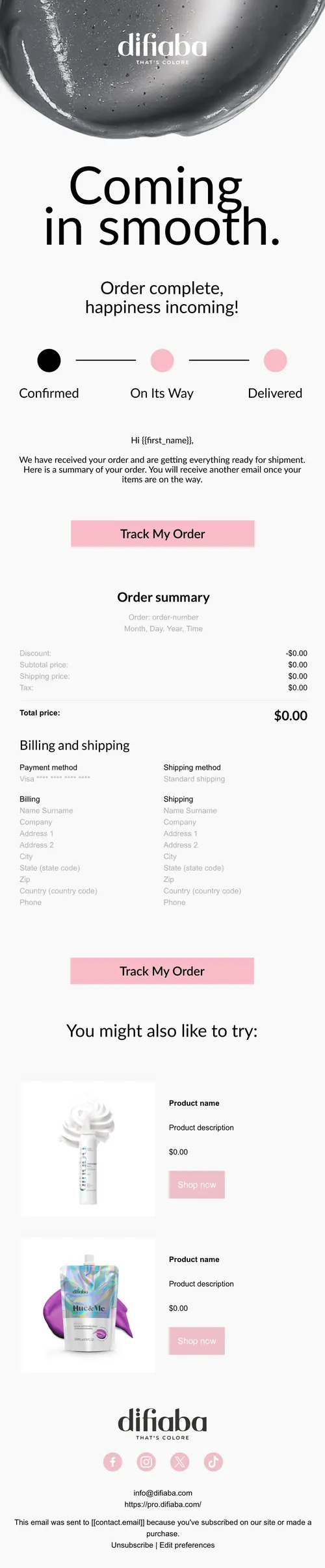 Client email design